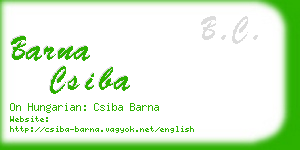 barna csiba business card